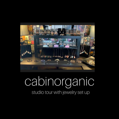 cabinorganic studio tour- this time with jewelry on display